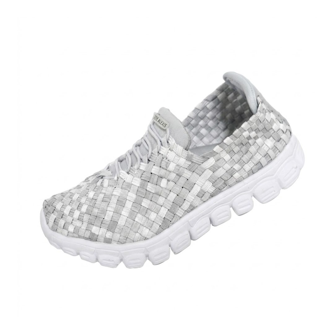DANIELLE Stone White Hand Woven Sneaker - Zee Alexis