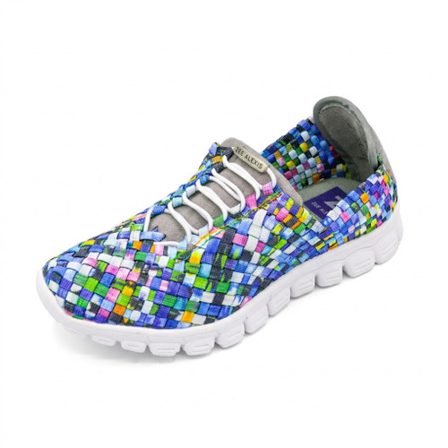 Danielle Turquoise Multi Woven Sneaker