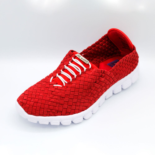 Danielle Red Woven Sneakers
