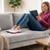 DANIELLE White On Pink Woven Sneakers