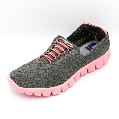 【BAON】[unisex] Woven sneakers Danielle-A_Charcoal-Melon_01-