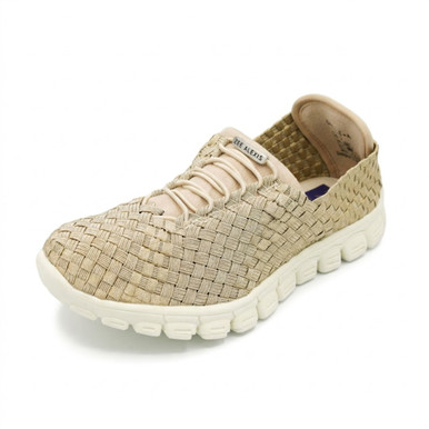 DANIELLE Champagne Hand Woven Sneaker - Zee Alexis