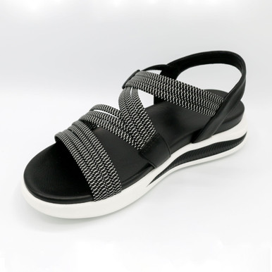 SALLY Black Stretch Sandals - Zee Alexis