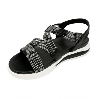 SALLY Black Stretch Sandals - Zee Alexis
