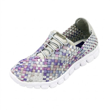 Buy Danielle Silver Pastel Woven Sneakers | Zee Alexis