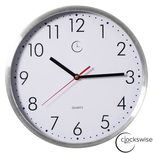 Clockswise 12" Waterproof Aluminum Wall Clock Battery Operated Precision Quartz Movement Weather Resistant Metal Frame for Indoor Outdoor Bathroom Kitchen Patio Garden Living Room Office & Home Décor