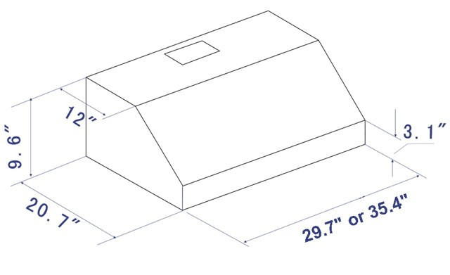 K1032AB 36" Under Kitchen Range Hood KSTAR KStar