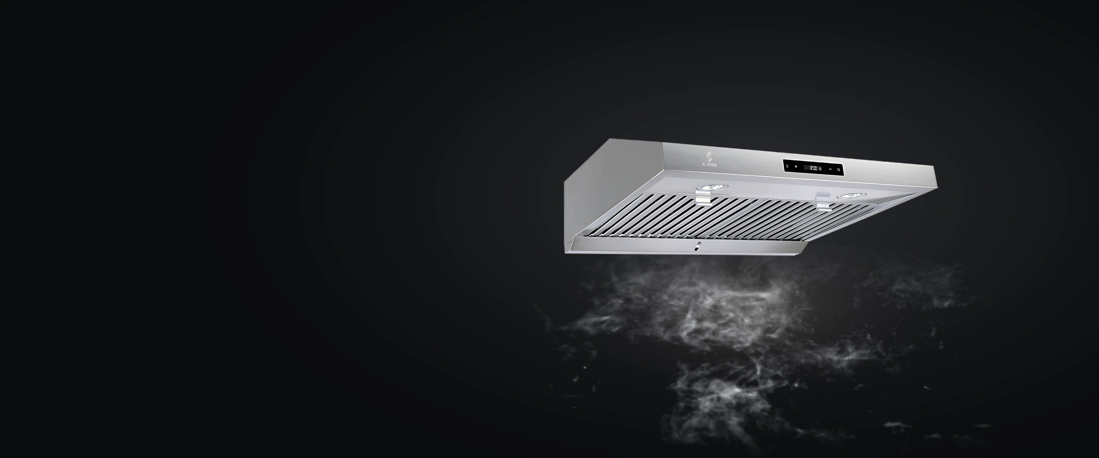 KSTAR K1037 stainless under-cabinet range hood with baffle filters and touch display