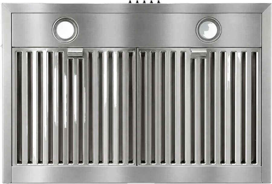 Underside of a KSTAR hood showing baffle filters and light housings