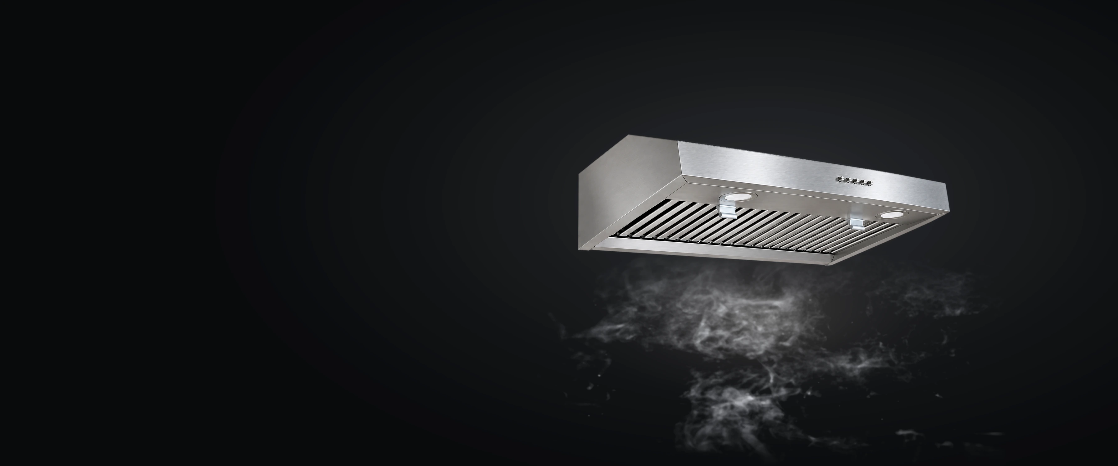 KSTAR K1031B stainless under-cabinet range hood with baffle filters and LED lights