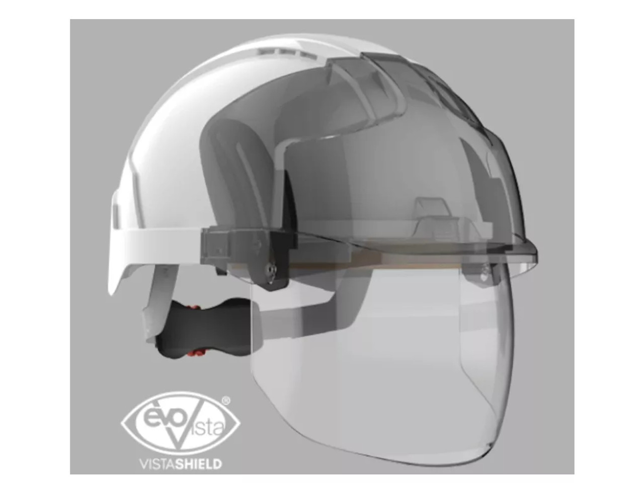EVO® VISTAshield® Dualswitch™ Vented Wht/Smk Helmet - Wheel Ratchet - CR2  As/Nz