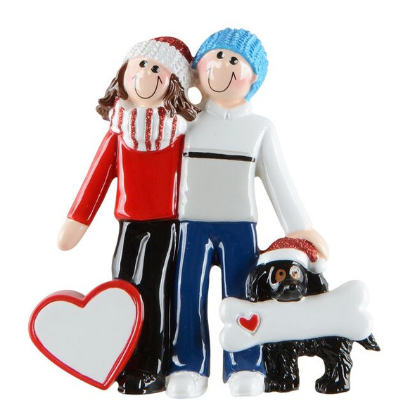 Couple With Black Dog