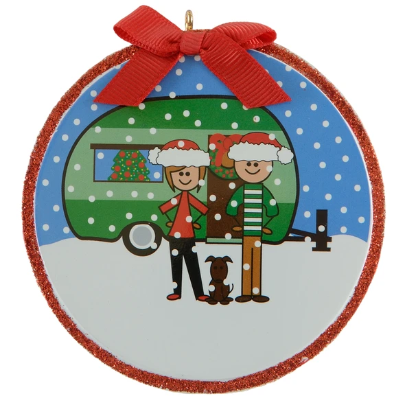 Camper Couple With Dog