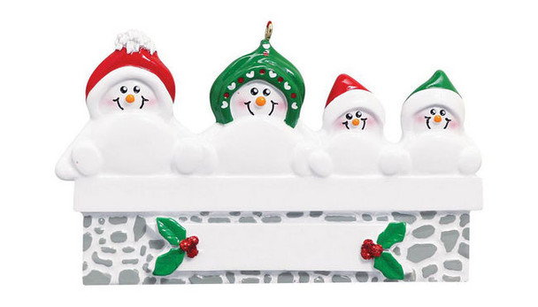 Snowman On Mantle Family - 4