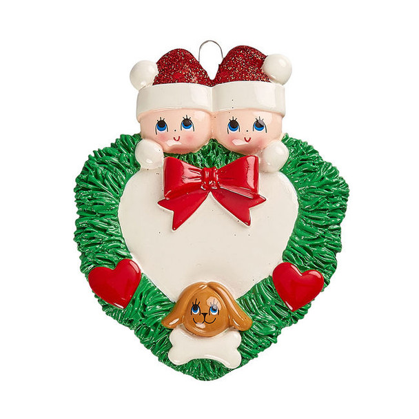 Wreath Couple With Dog