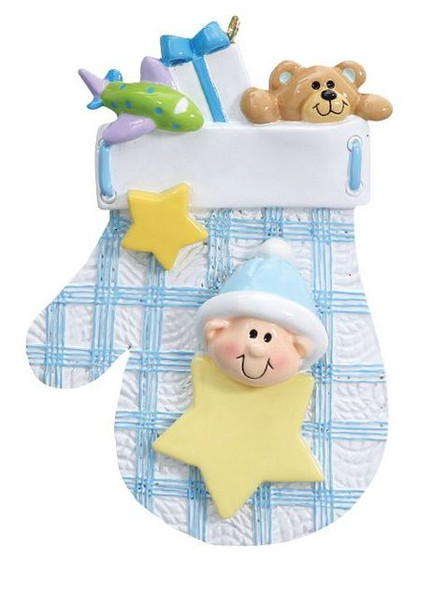 Baby Mitten Plaid - Blue