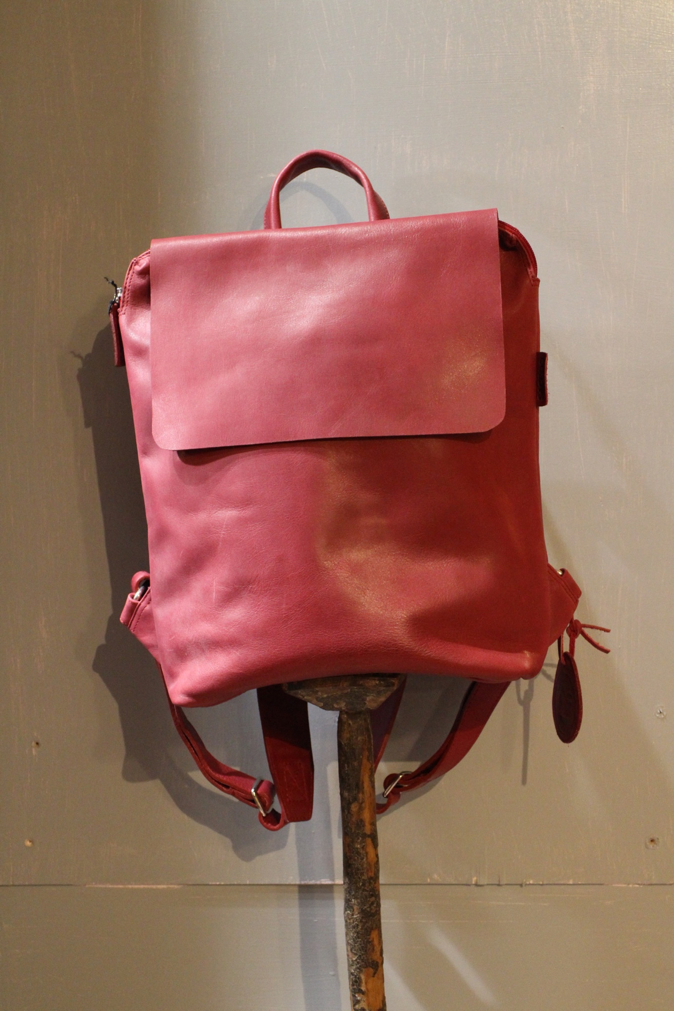 Flap Top Eco Leather Backpacks - L - Ark