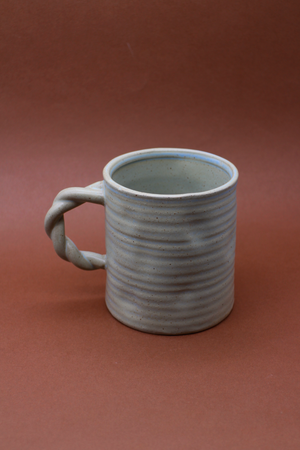 Braided Handle Ceramic Mug - Green Braided Handle Ceramic Mug - Green