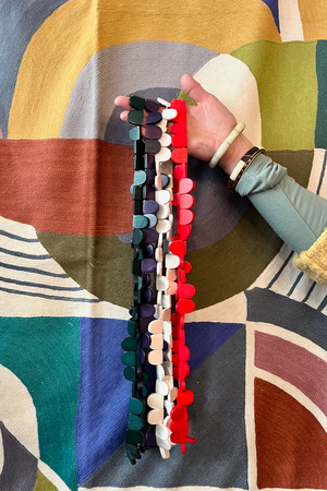 Long Wooden Beaded Necklace