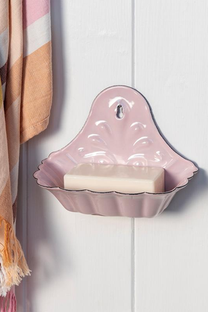 Wall Mounted Enamel Soap Dish - Pink