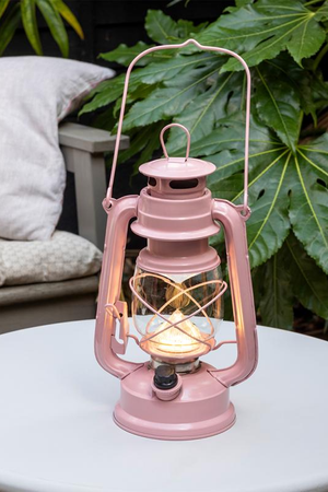 LED Hurricane Lantern - Pink