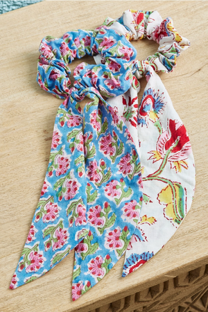 Block Printed Scrunchie W/ Tie
