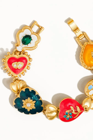 Baroque Style Enamelled Heart Bracelet