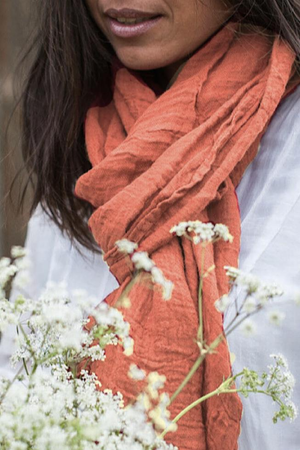 Pure Hemp Scarf - Rust
