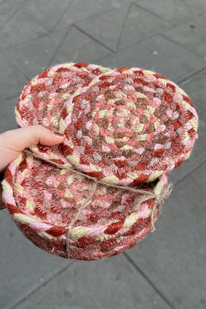 Braided Coaster (6) - Coral