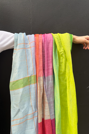 Linen & Cotton Check Scarf