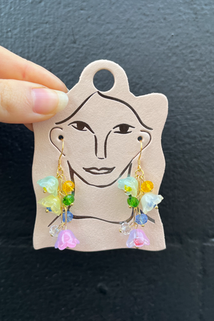 Glazed Flower Drop Earrings