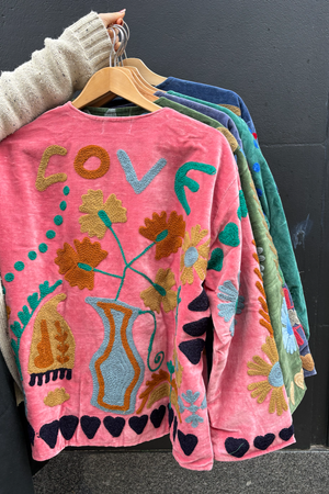 Velvet Embroidered Floral Jacket
