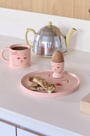 Egg Cup Pink Cat