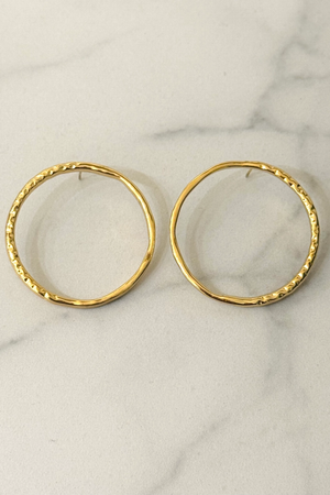 Stainless Steel Gold Stud Hoops