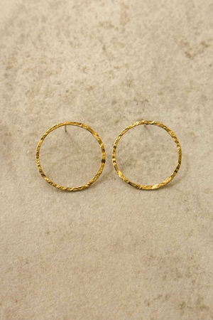 Fineline Hammered Stud Hoops