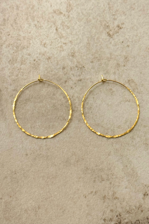 Fineline Hammered Gold Hoops