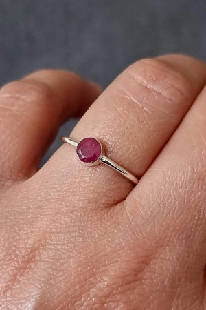 Ruby Silver Stacking Ring