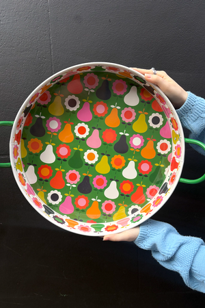 Pears & Flowers Large Handle Tray
