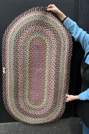 Braided Oval Rug (69cm x 122cm) - Misty Blue