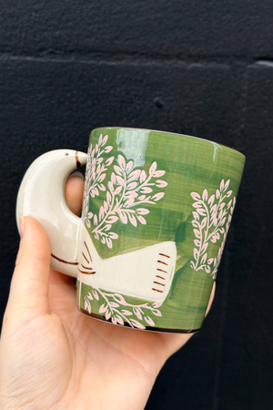 Bird Ceramic Cup - Green