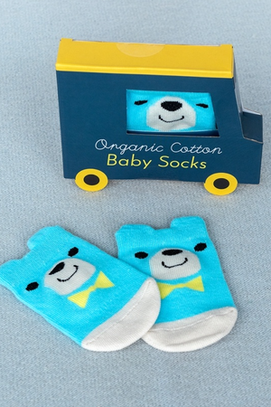Pair of Baby Socks - Blue Bear