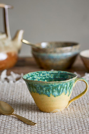 Speckled Mug - Green/Yellow