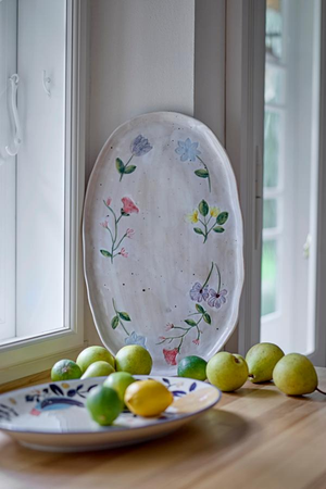 Oval Floral Serving Plate
