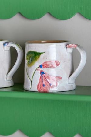Stoneware Mug - Red Flower