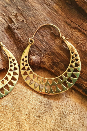 Geometric Style Brass Earrings