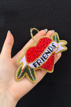Embroidered "Friends" Decoration