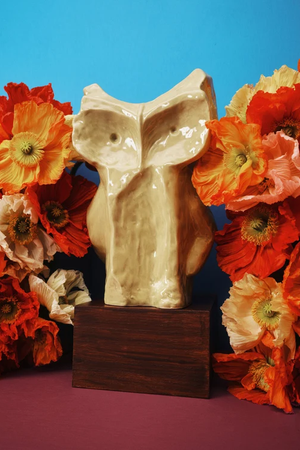 Large Owl Vase - Yellow