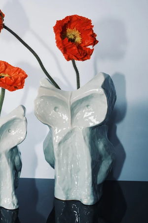 Large Owl Vase - Light Blue