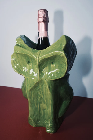 Large Owl Vase - Green