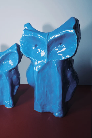 Large Owl Vase - Blue